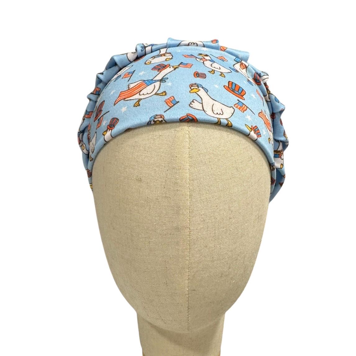Patriotic Goose Bouffant Scrub Cap | USA Surgical Hat | Women’s OR Cap | American Flag Nurse Hat