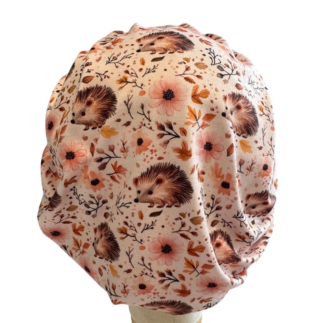 Hedgehog Bouffant Scrub Cap, Headband Style OR Cap