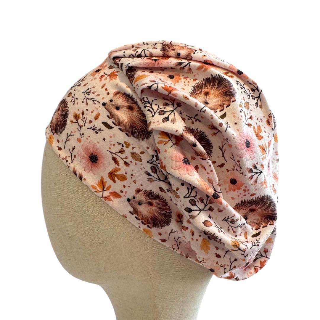 Hedgehog Bouffant Scrub Cap, Headband Style OR Cap