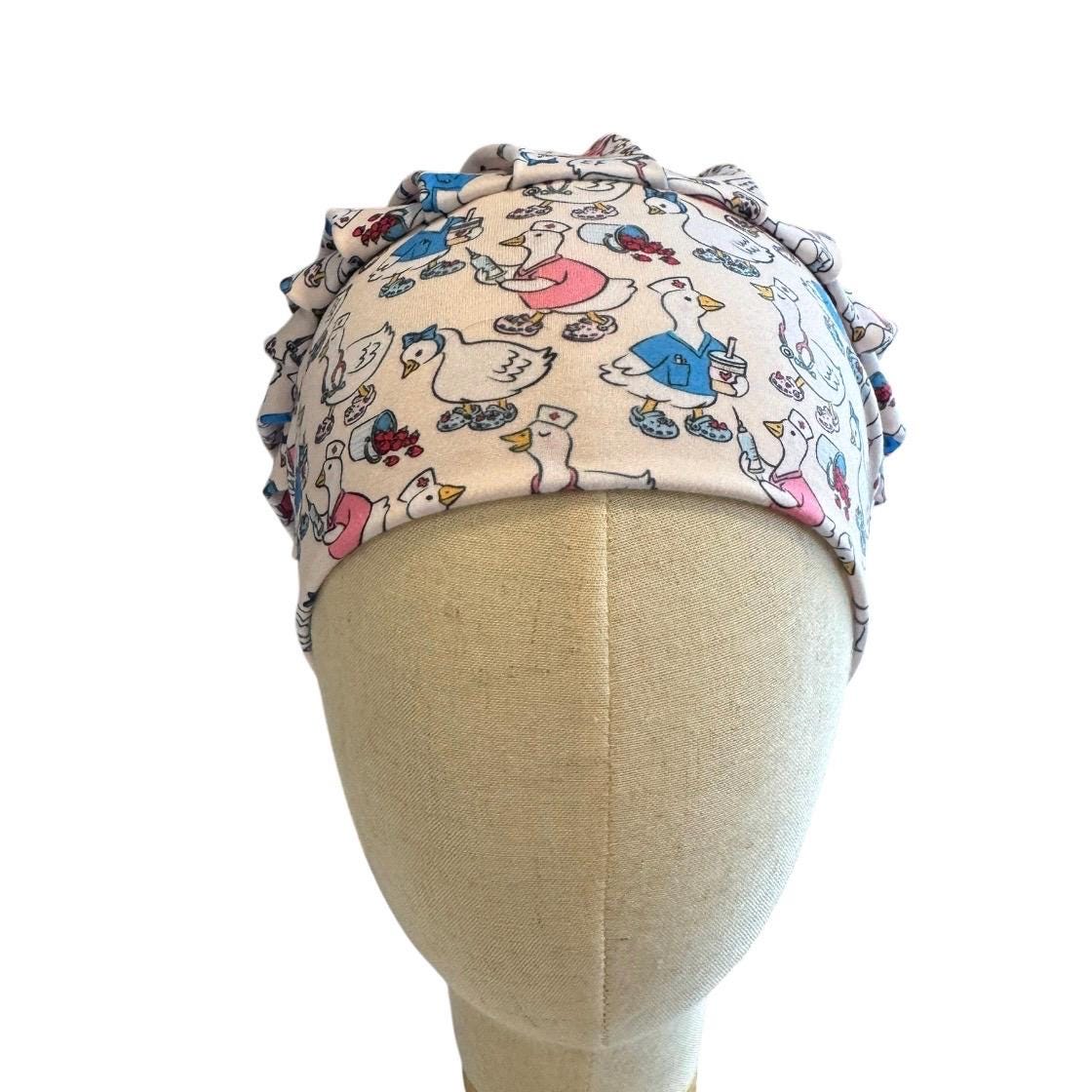Goose Nurse Bouffant Scrub Cap, Headband Style Surgical Hat, OR