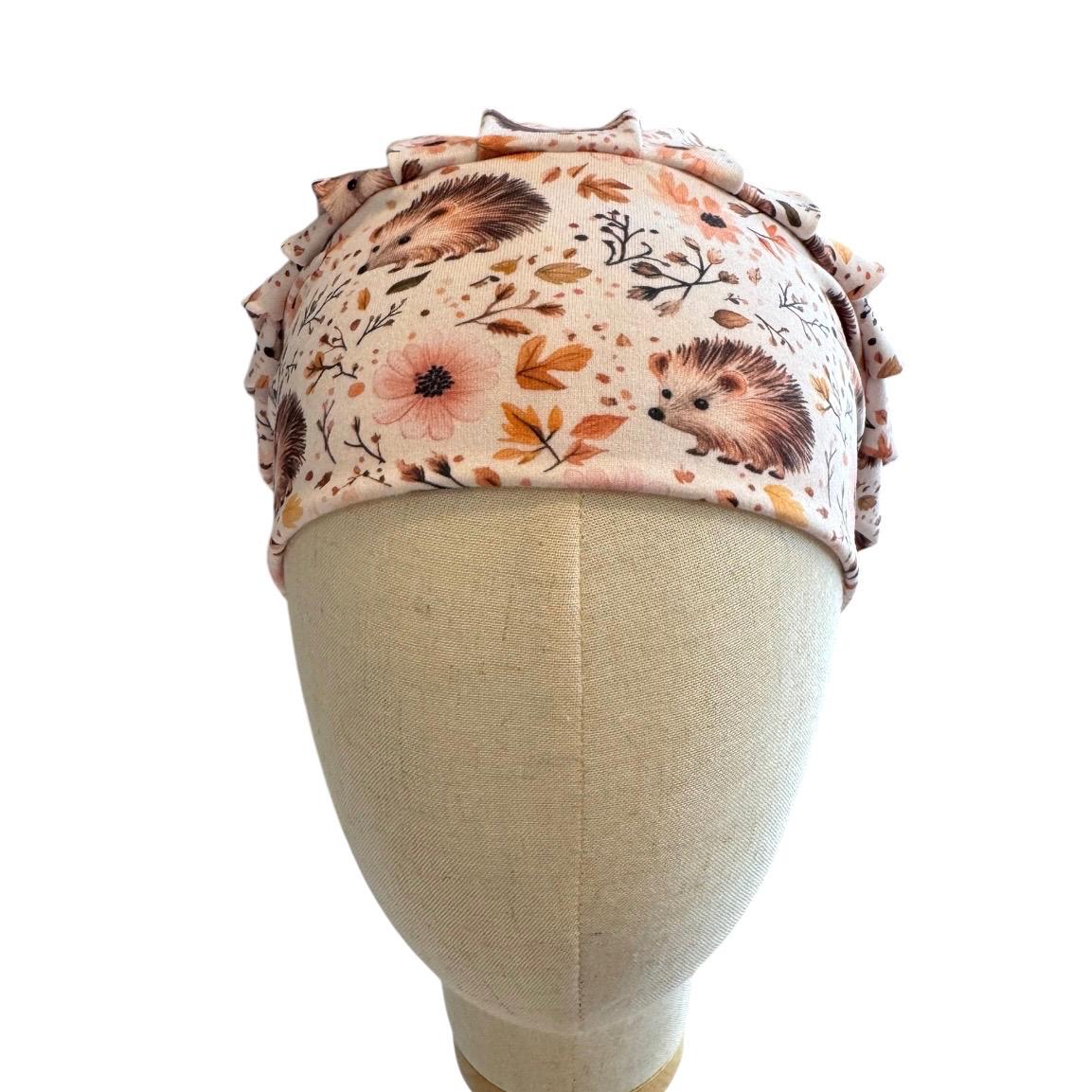 Hedgehog Bouffant Scrub Cap, Headband Style OR Cap