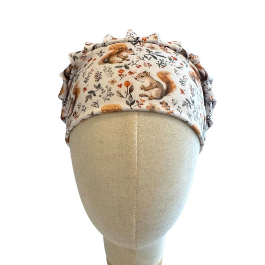 Squirrel Bouffant Scrub Cap, Headband Style Surgical Hat, OR
