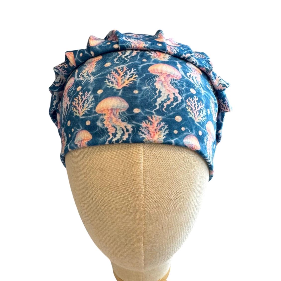 Jellyfish Bouffant Scrub Cap, Ocean Surgical Hat, OR