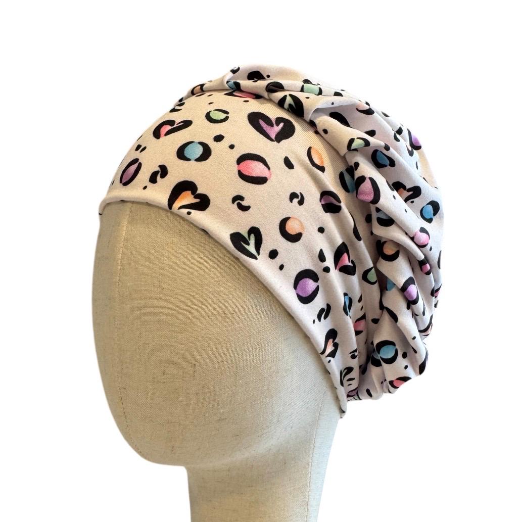 Leopard Bouffant Scrub Cap, Headband Style Surgical Hat, OR Cap, Nurse Scrub Hat, Colorful Animal Print