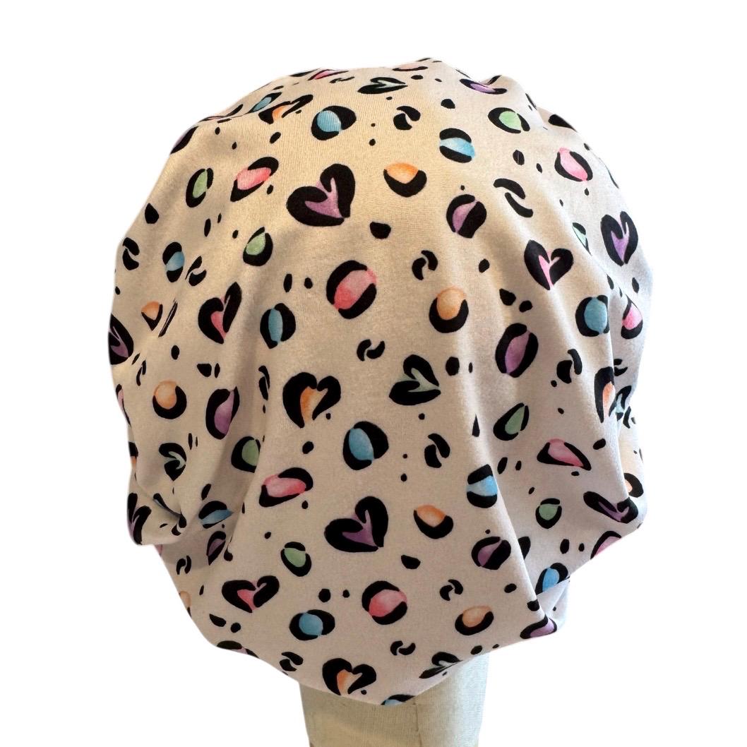 Leopard Bouffant Scrub Cap, Headband Style Surgical Hat, OR Cap, Nurse Scrub Hat, Colorful Animal Print