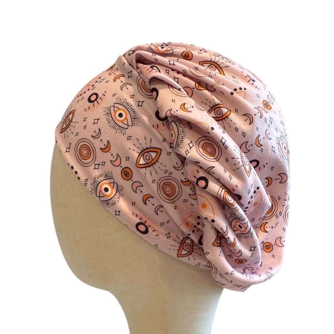 Evil Eye Bouffant Scrub Cap, Headband Style Surgical Hat, OR Cap, Celestial Nurse Hat
