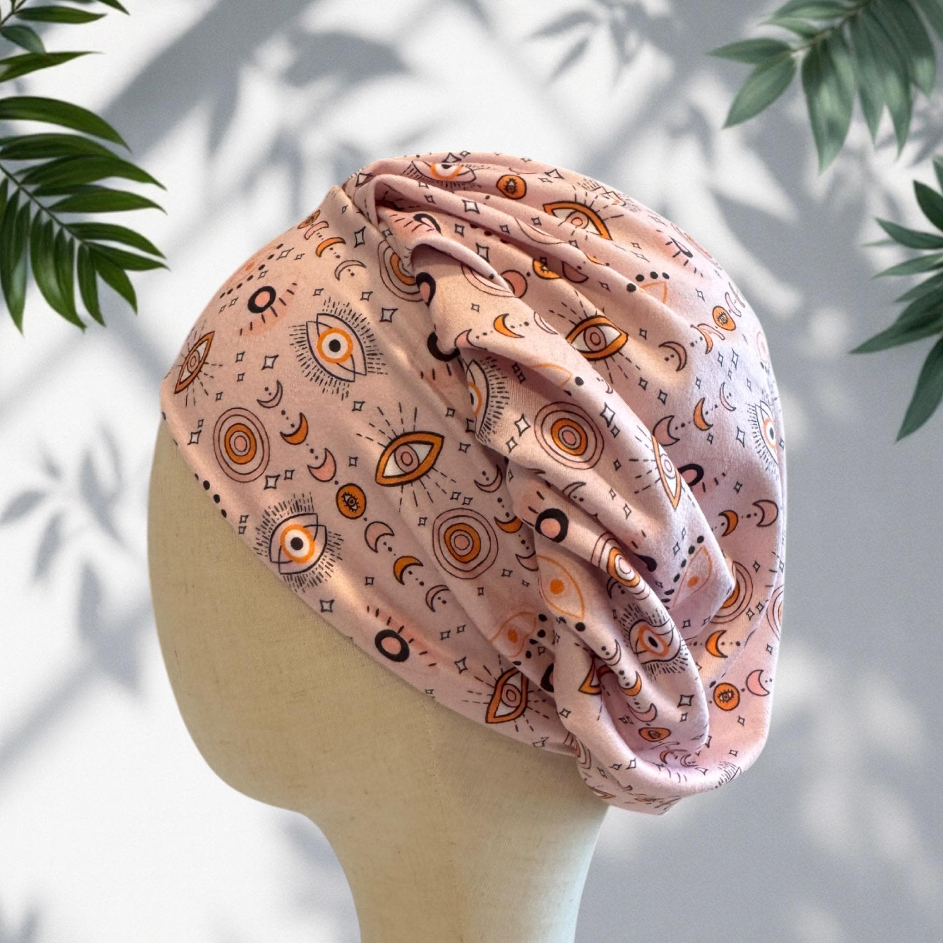 Evil Eye Bouffant Scrub Cap, Headband Style Surgical Hat, OR Cap, Celestial Nurse Hat