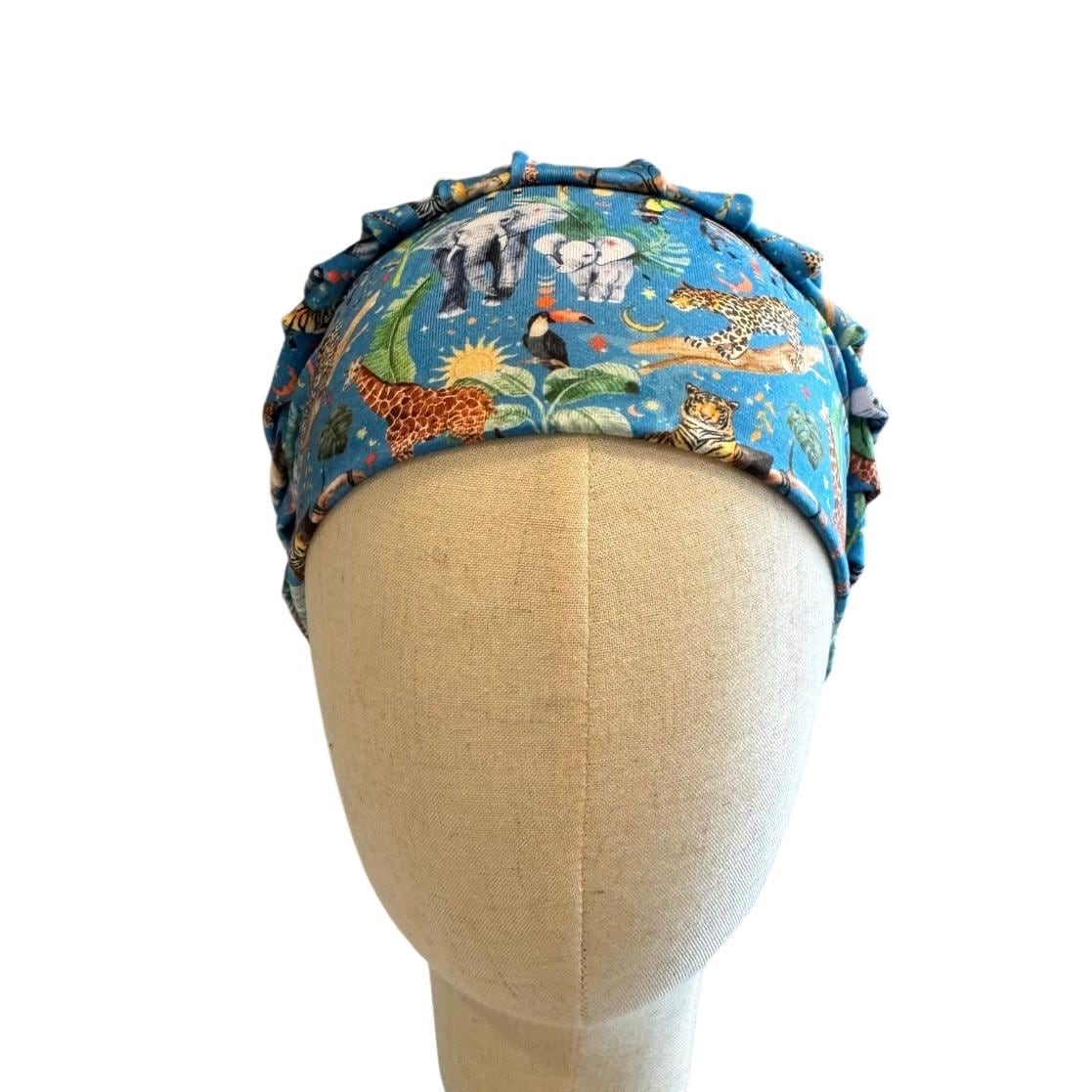 Safari Animal Bouffant Scrub Cap, Headband Style Surgical Hat, OR Cap, Jungle Nurse Scrub Hat