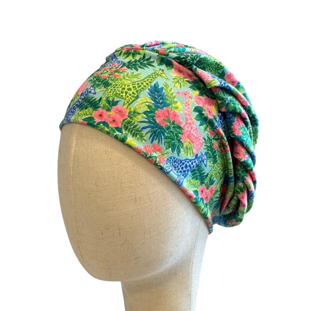 Safari Giraffe Bouffant Scrub Cap, Headband Style Surgical Hat, OR Cap, Jungle Nurse Scrub Hat