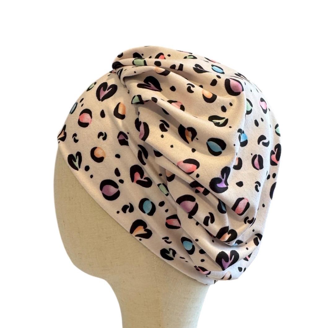 Leopard Bouffant Scrub Cap, Headband Style Surgical Hat, OR Cap, Nurse Scrub Hat, Colorful Animal Print