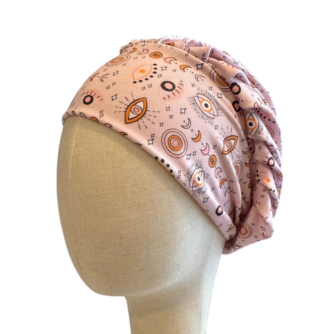 Evil Eye Bouffant Scrub Cap, Headband Style Surgical Hat, OR Cap, Celestial Nurse Hat