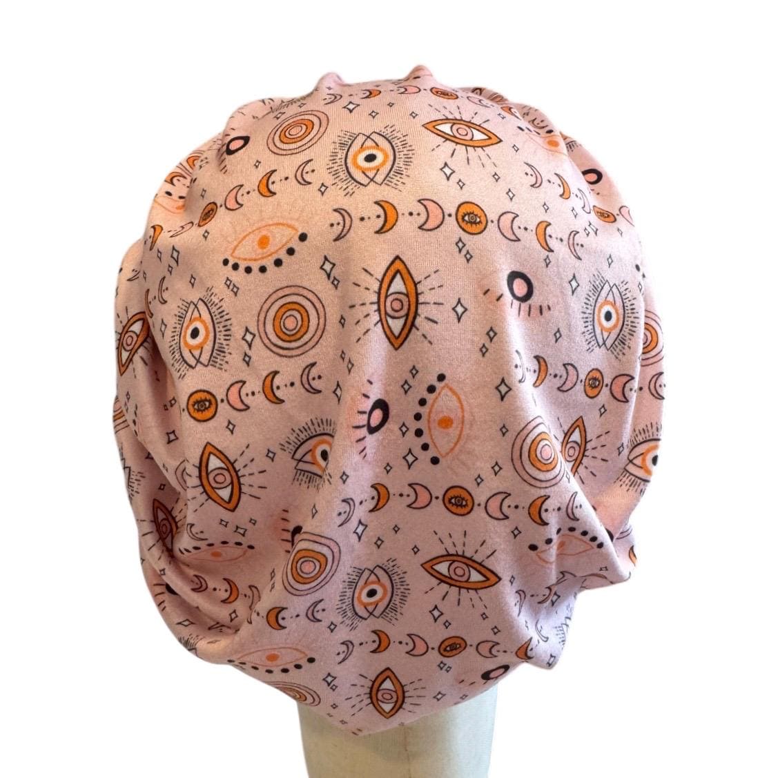 Evil Eye Bouffant Scrub Cap, Headband Style Surgical Hat, OR Cap, Celestial Nurse Hat