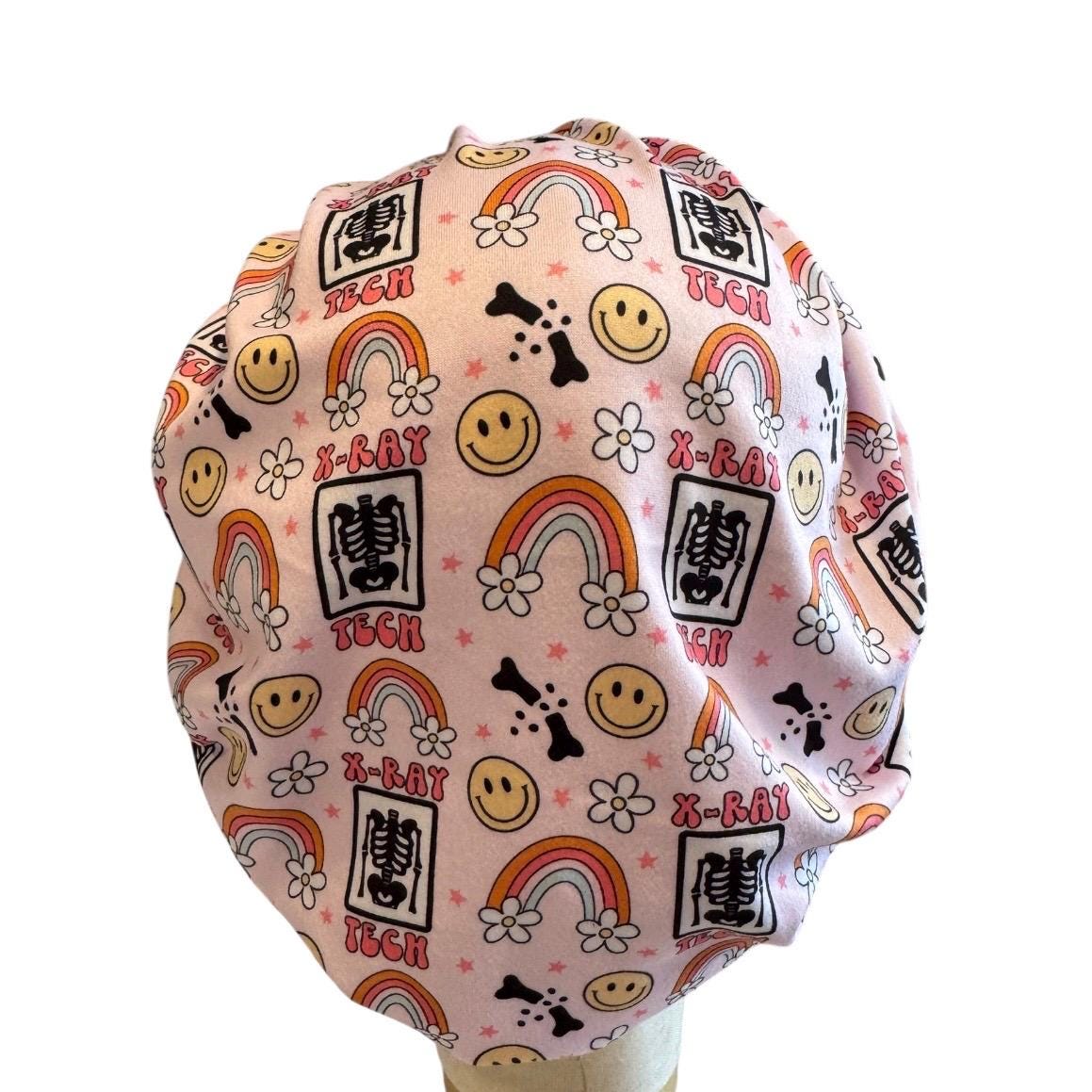 X-Ray Bouffant Scrub Cap, Headband Style Surgical Hat, OR Cap, Radiology Nurse Scrub Hat