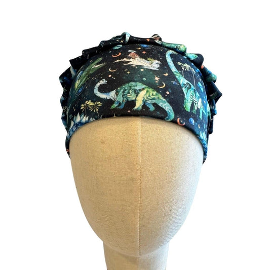 Dinosaur Bouffant Scrub Cap, Headband Style Surgical Hat, OR Cap, Dino Nurse Scrub Hat