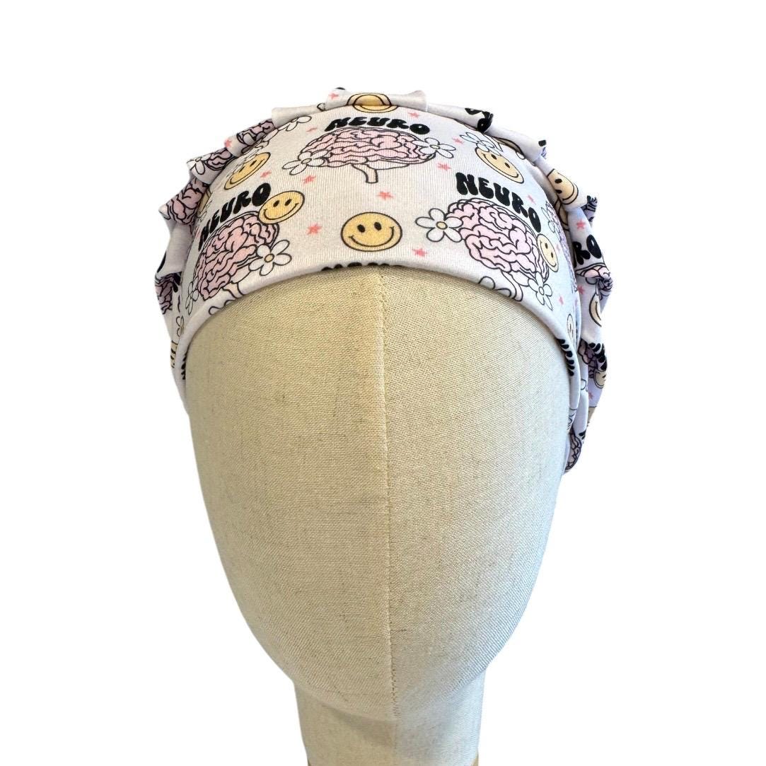Neuro Scrub Cap | Brain Bouffant Scrub Cap | Neurology Surgical Hat | Neuro Nurse Scrub Cap | OR Scrub Hat