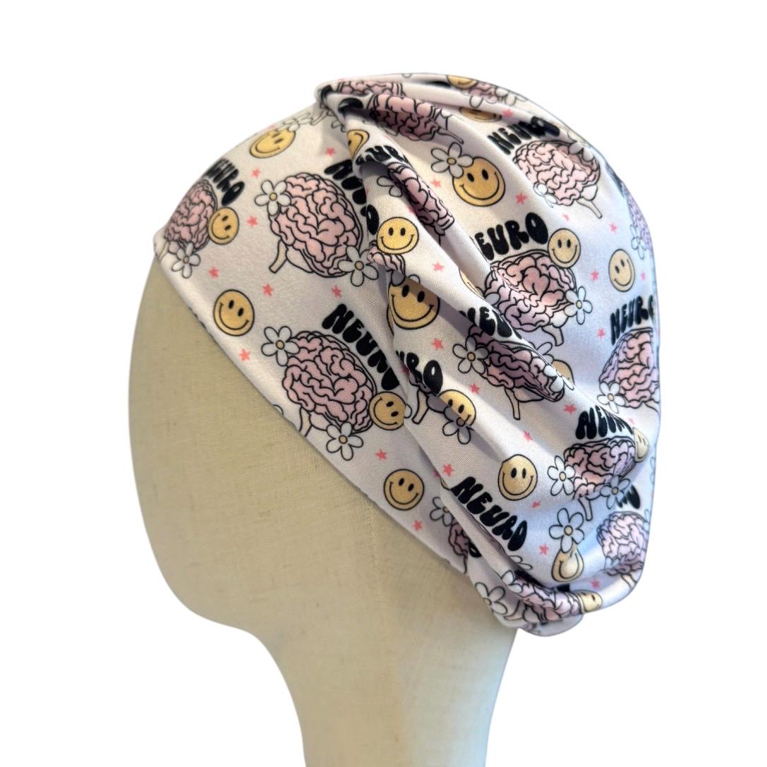 Neuro Scrub Cap | Brain Bouffant Scrub Cap | Neurology Surgical Hat | Neuro Nurse Scrub Cap | OR Scrub Hat