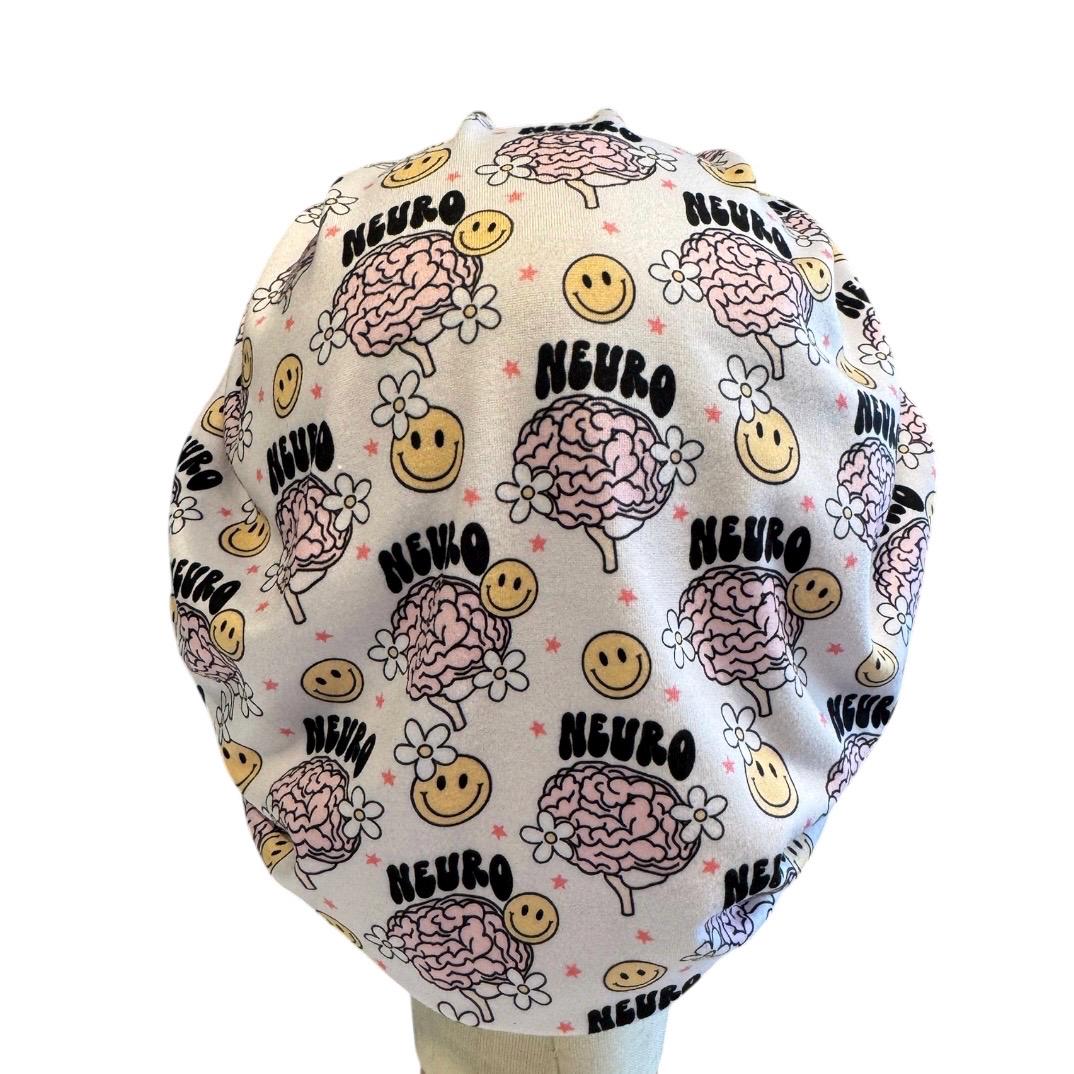 Neuro Scrub Cap | Brain Bouffant Scrub Cap | Neurology Surgical Hat | Neuro Nurse Scrub Cap | OR Scrub Hat