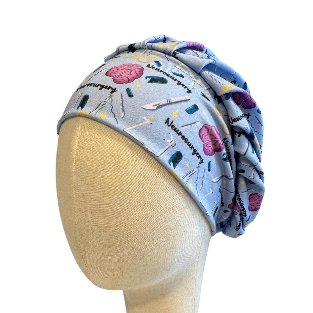 Neurosurgery Scrub Cap | Bouffant Surgical Scrub Hat | Neuro Nurse Cap | Brain Surgery Scrub Cap