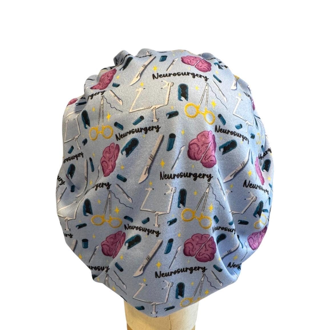 Neurosurgery Scrub Cap | Bouffant Surgical Scrub Hat | Neuro Nurse Cap | Brain Surgery Scrub Cap