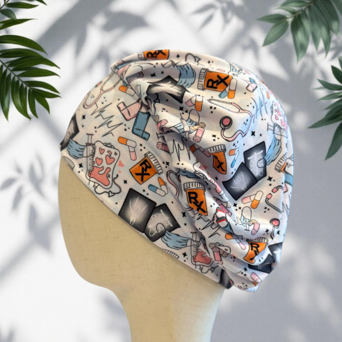 ER Nurse Scrub Cap | Emergency Medicine Bouffant Scrub Cap | RX Medical Scrub Hat | X-Ray Nurse Cap