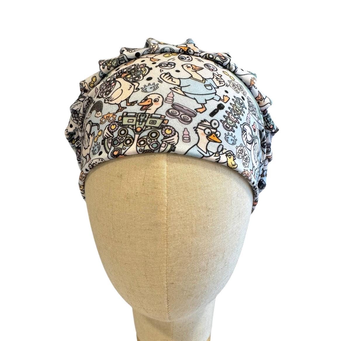 Optometry Scrub Cap | Ophthalmology Bouffant Scrub Cap | Eye Doctor Surgical Hat | Eye Clinic Nurse Cap