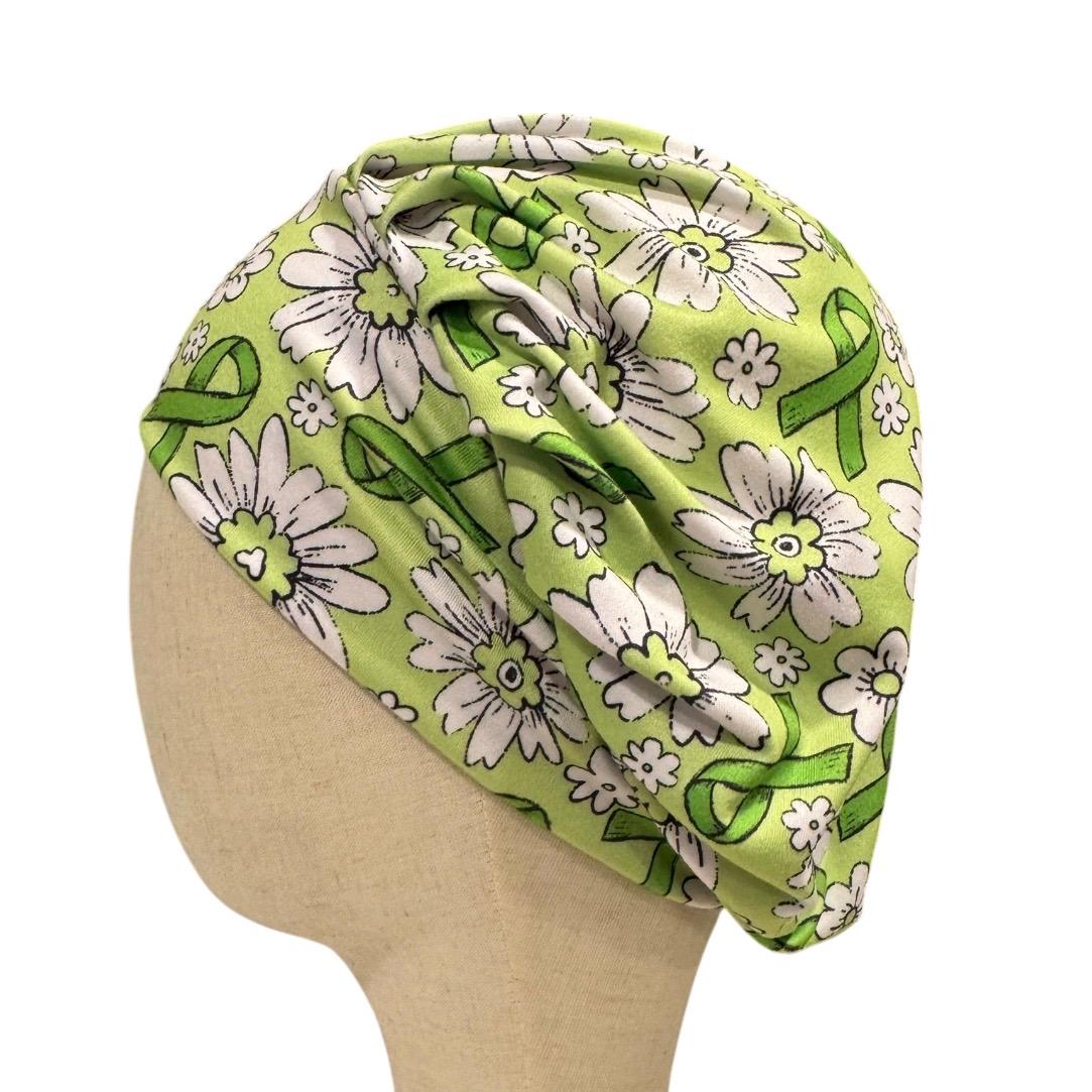 Green Ribbon Awareness Bouffant Scrub Cap | Non-Hodgkin Lymphoma, Organ Donation & Mental Health Nurse Surgical Hat