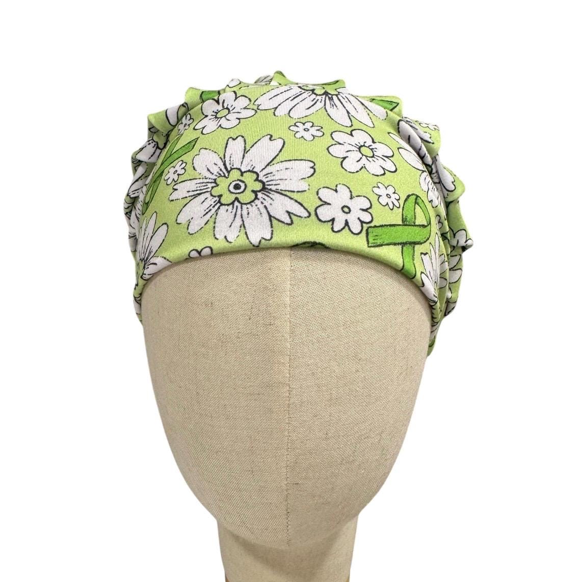Green Ribbon Awareness Bouffant Scrub Cap | Non-Hodgkin Lymphoma, Organ Donation & Mental Health Nurse Surgical Hat
