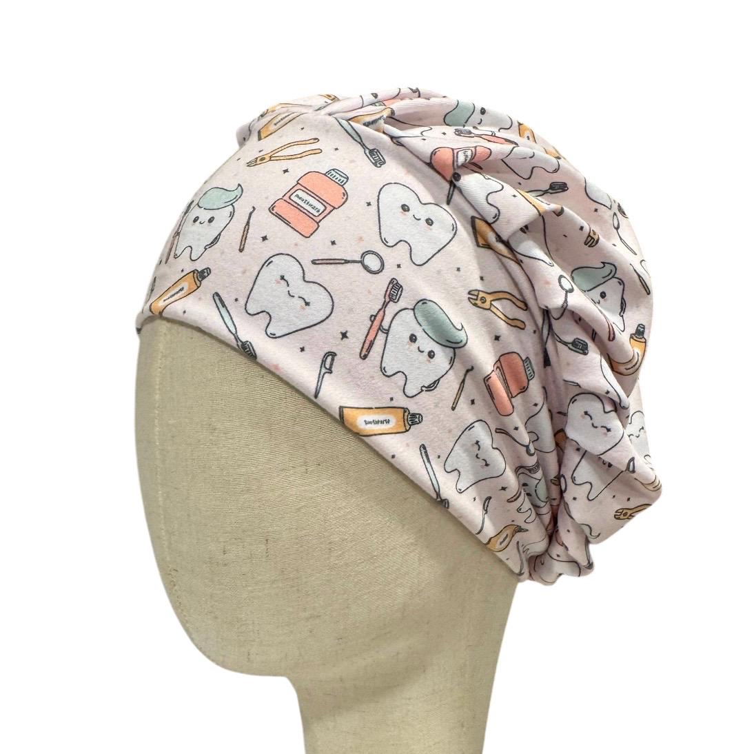 Dental Bouffant Scrub Cap | Cute Tooth Surgical Cap | Dentist & Dental Hygienist Scrub Hat