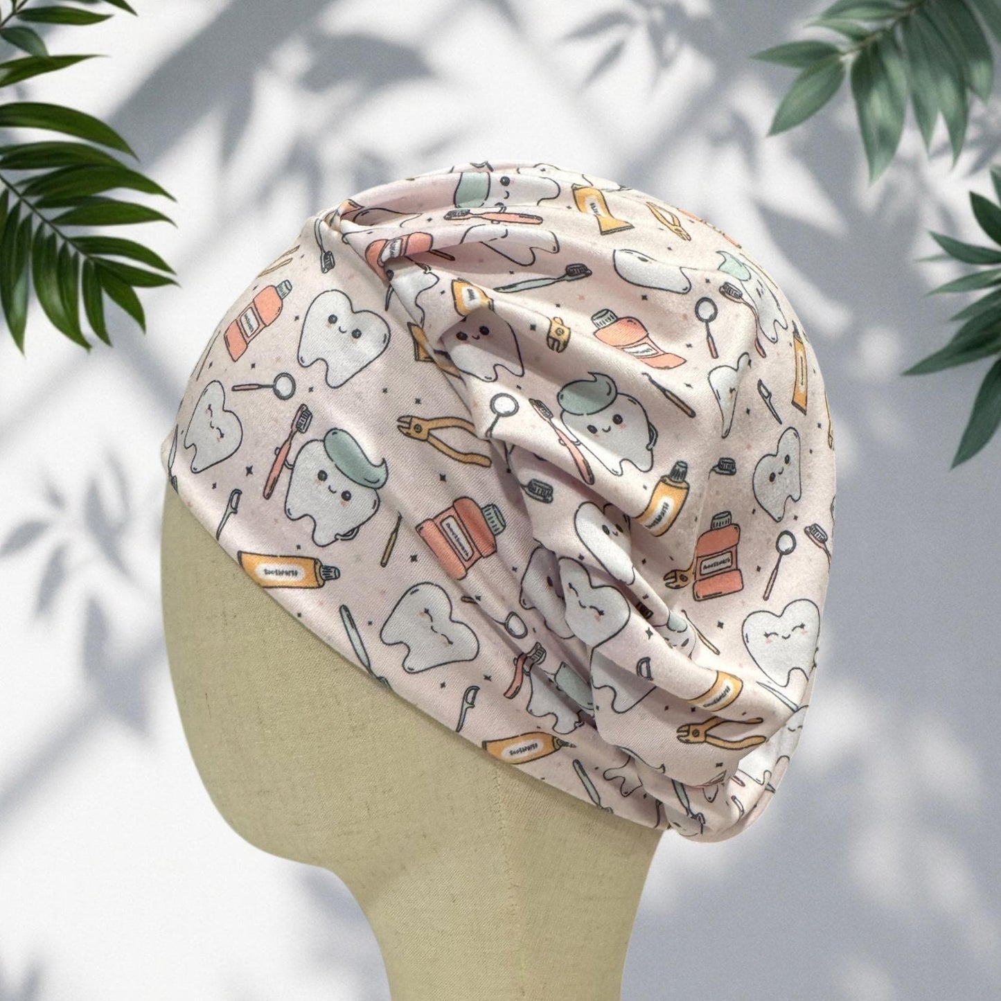 Dental Bouffant Scrub Cap | Cute Tooth Surgical Cap | Dentist & Dental Hygienist Scrub Hat