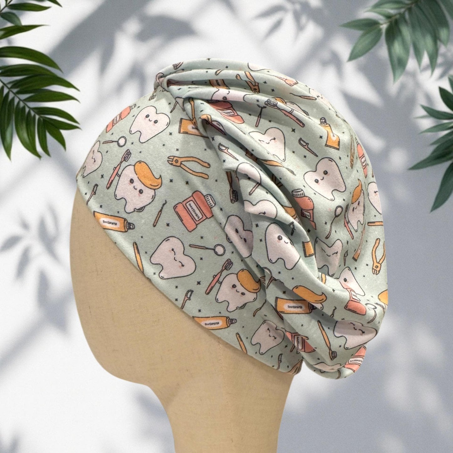Dental Sage Bouffant Scrub Cap | Tooth Dentist Surgical Cap | Dental Hygienist Scrub Hat