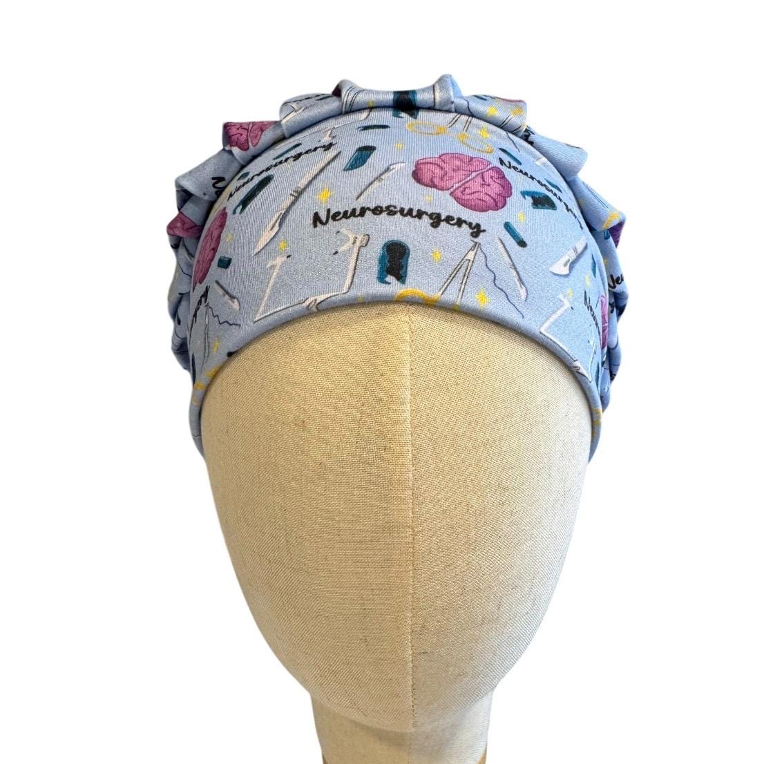 Neurosurgery Scrub Cap | Bouffant Surgical Scrub Hat | Neuro Nurse Cap | Brain Surgery Scrub Cap