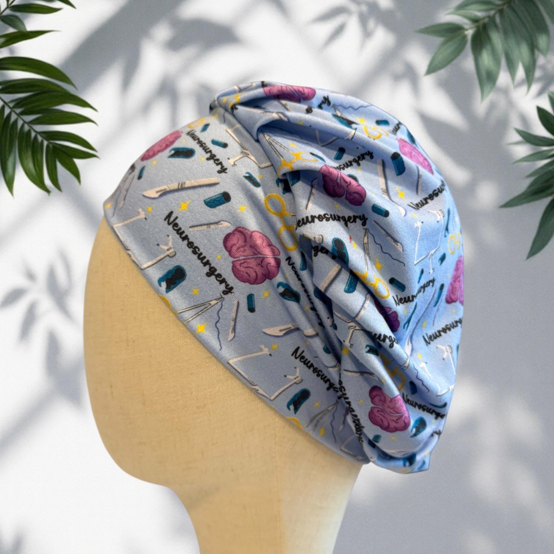 Neurosurgery Scrub Cap | Bouffant Surgical Scrub Hat | Neuro Nurse Cap | Brain Surgery Scrub Cap
