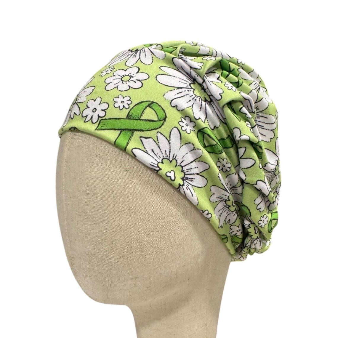 Green Ribbon Awareness Bouffant Scrub Cap | Non-Hodgkin Lymphoma, Organ Donation & Mental Health Nurse Surgical Hat