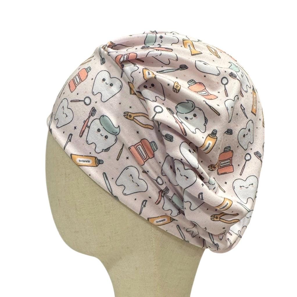 Dental Bouffant Scrub Cap | Cute Tooth Surgical Cap | Dentist & Dental Hygienist Scrub Hat