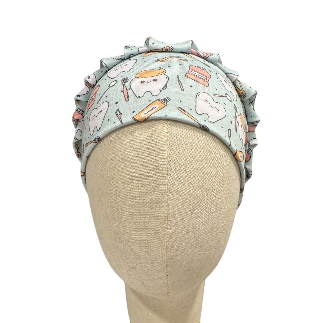 Dental Sage Bouffant Scrub Cap | Tooth Dentist Surgical Cap | Dental Hygienist Scrub Hat