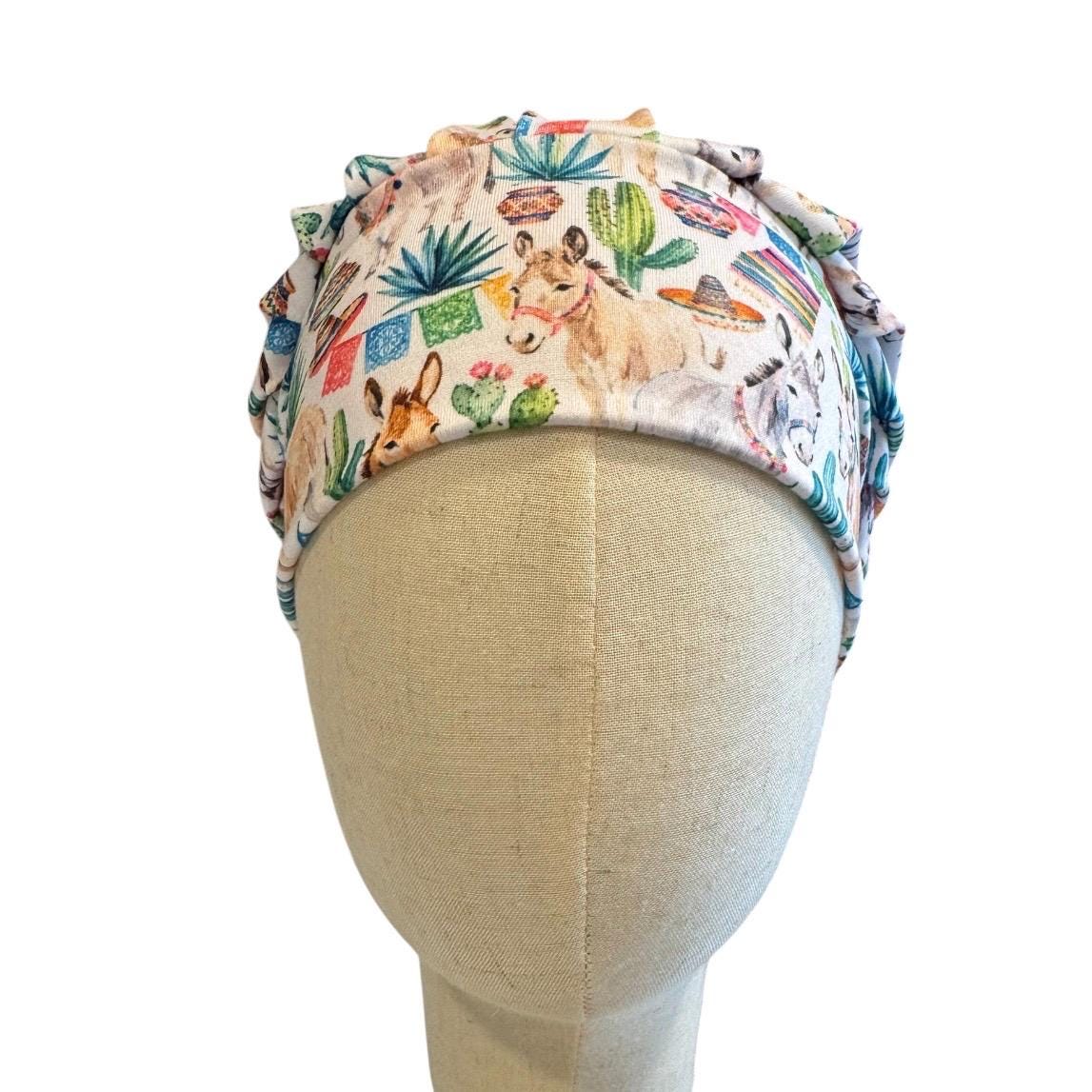 Donkey Cactus Bouffant Scrub Cap | Headband Style Surgical Hat