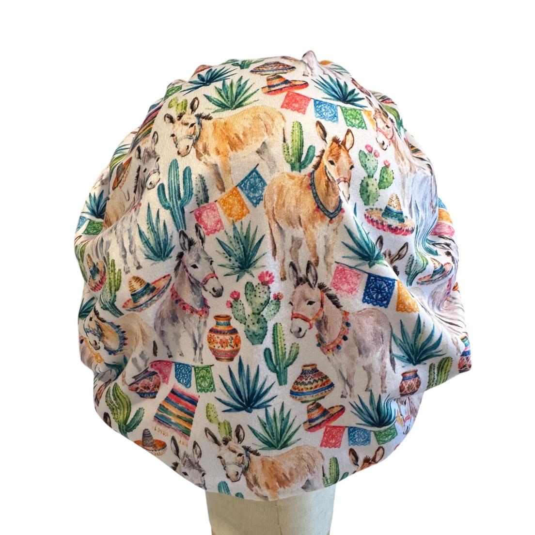 Donkey Cactus Bouffant Scrub Cap | Headband Style Surgical Hat