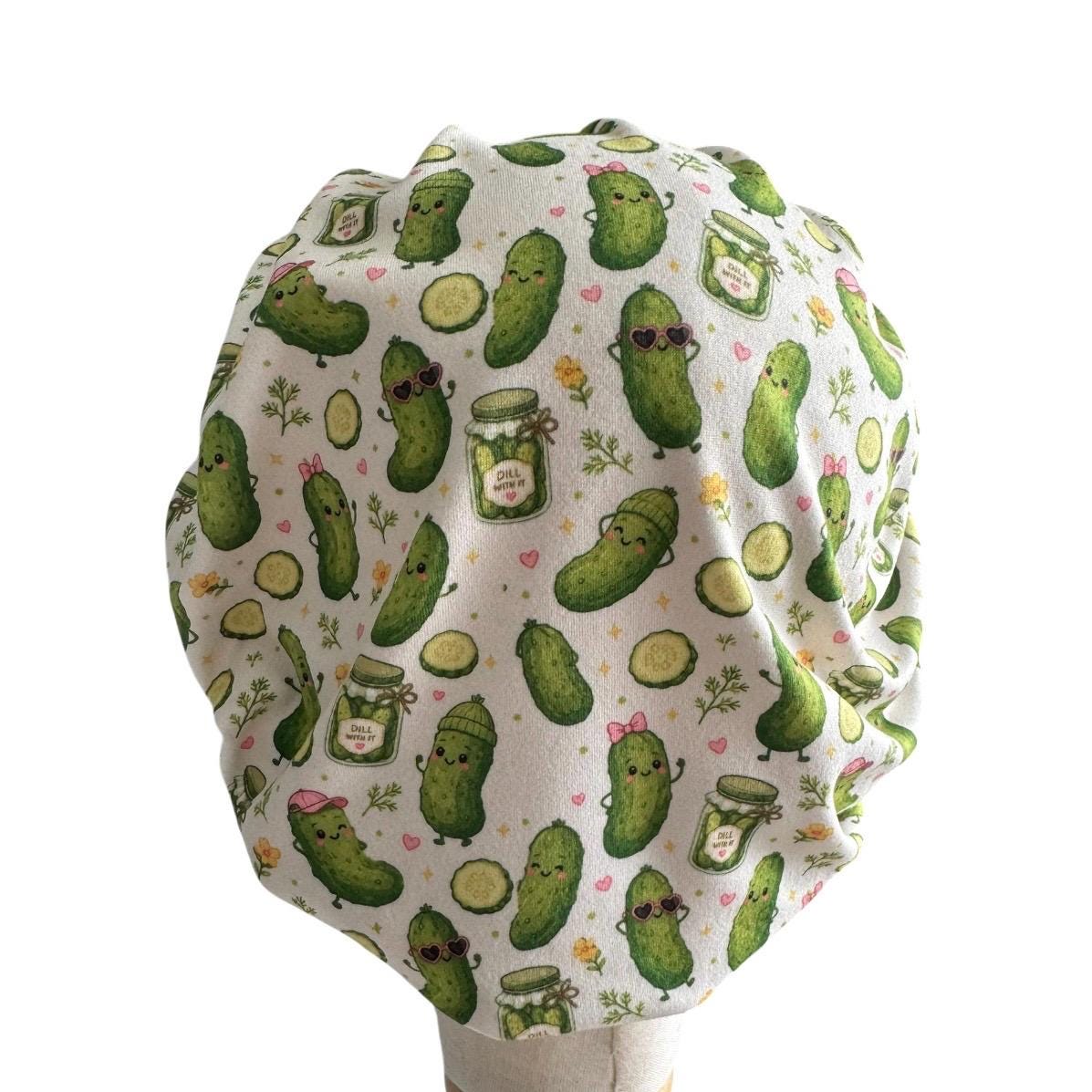Pickle Jar Bouffant Scrub Cap, Headband Style Scrub Cap, OR, Surgical Hat