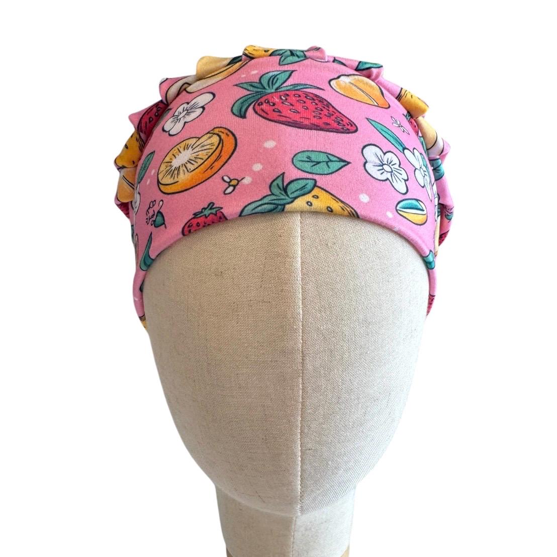 Fruit Bouffant Scrub Cap, Pink Floral Surgical Cap, Summer Nurse Hat