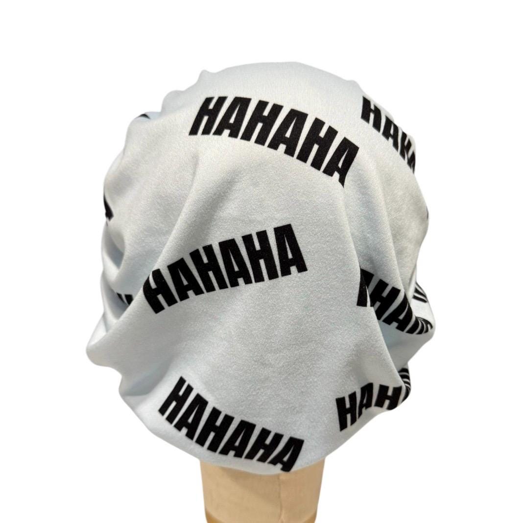 HAHAHA Bouffant Scrub Cap, Funny Print Surgical Hat, Nurse Scrub Cap, Medical Hair Cover