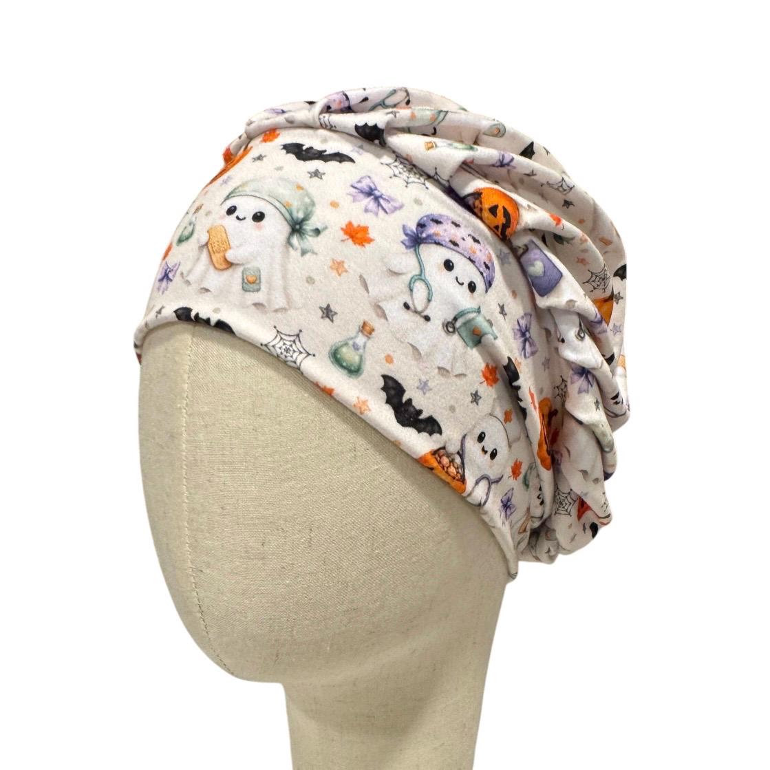 Halloween Medical Bouffant Scrub Cap, Cute Ghost Nurse Scrub Hat, Pumpkin Surgical Cap, Spooky Healthcare Scrub Cap
