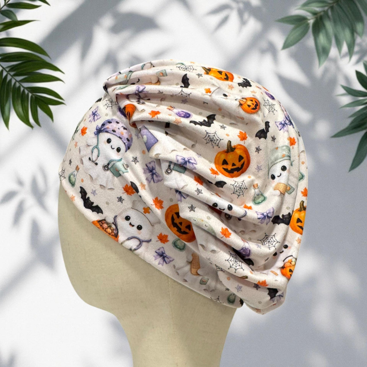 Halloween Medical Bouffant Scrub Cap, Cute Ghost Nurse Scrub Hat, Pumpkin Surgical Cap, Spooky Healthcare Scrub Cap
