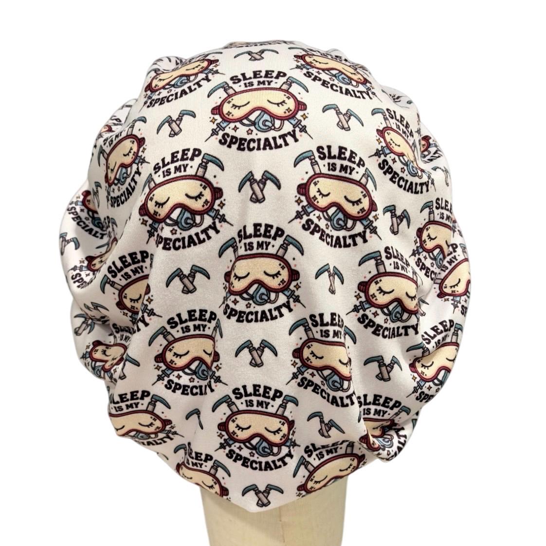 Anesthesia Bouffant Scrub Cap, Sleep Is My Specialty Surgical Hat, CRNA Gift
