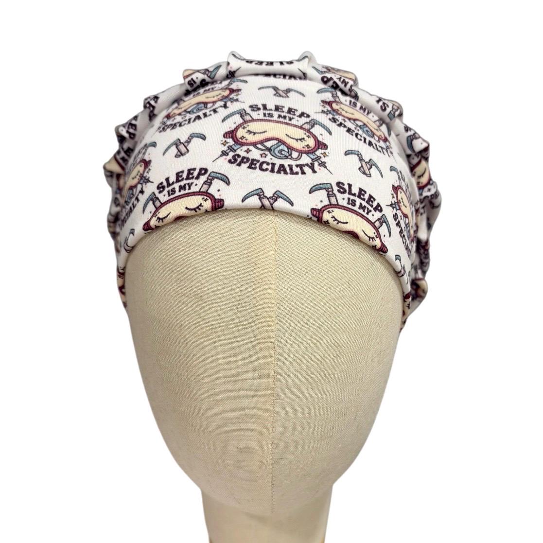 Anesthesia Bouffant Scrub Cap, Sleep Is My Specialty Surgical Hat, CRNA Gift
