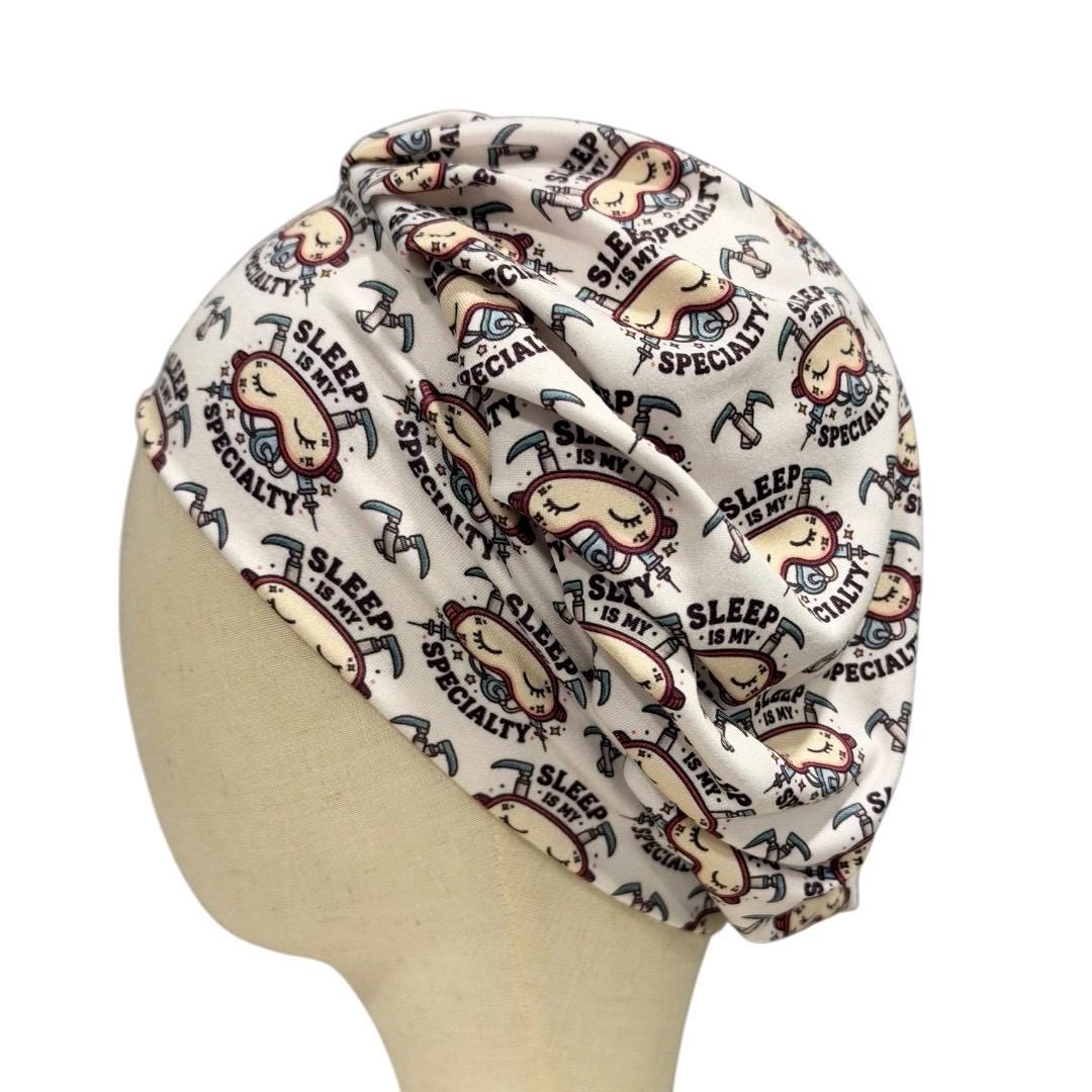 Anesthesia Bouffant Scrub Cap, Sleep Is My Specialty Surgical Hat, CRNA Gift