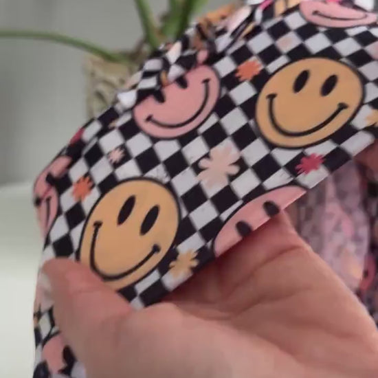 Blueberry Bow Bouffant Scrub Cap, Ponytail Friendly