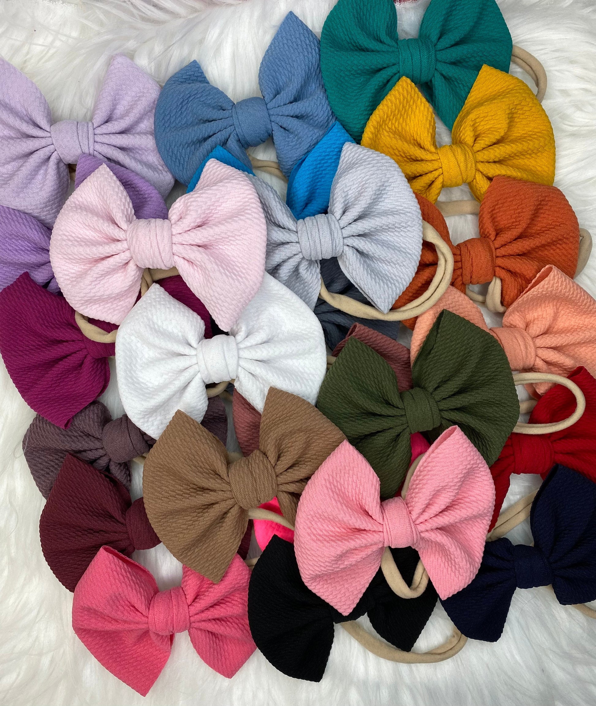 46 Solid Colors Baby Nylon Headband Bows, Newborn Bow Headband, Toddler Headband for Girl, Big Bow Headband Baby, Baby Bows on Nylon