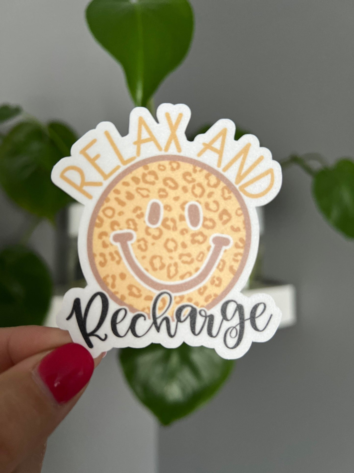 Relax and Recharge Sticker, Motivation Sticker, Positive Sticker, Vinyl Sticker, Water Bottle Sticker