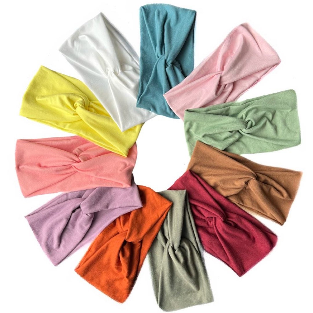 62 Solid Color Top Knot Headbands for Women, Boho Headbands for Women, Turban Headband, Yoga Headband, Neutral Headband, Boho Head Wrap