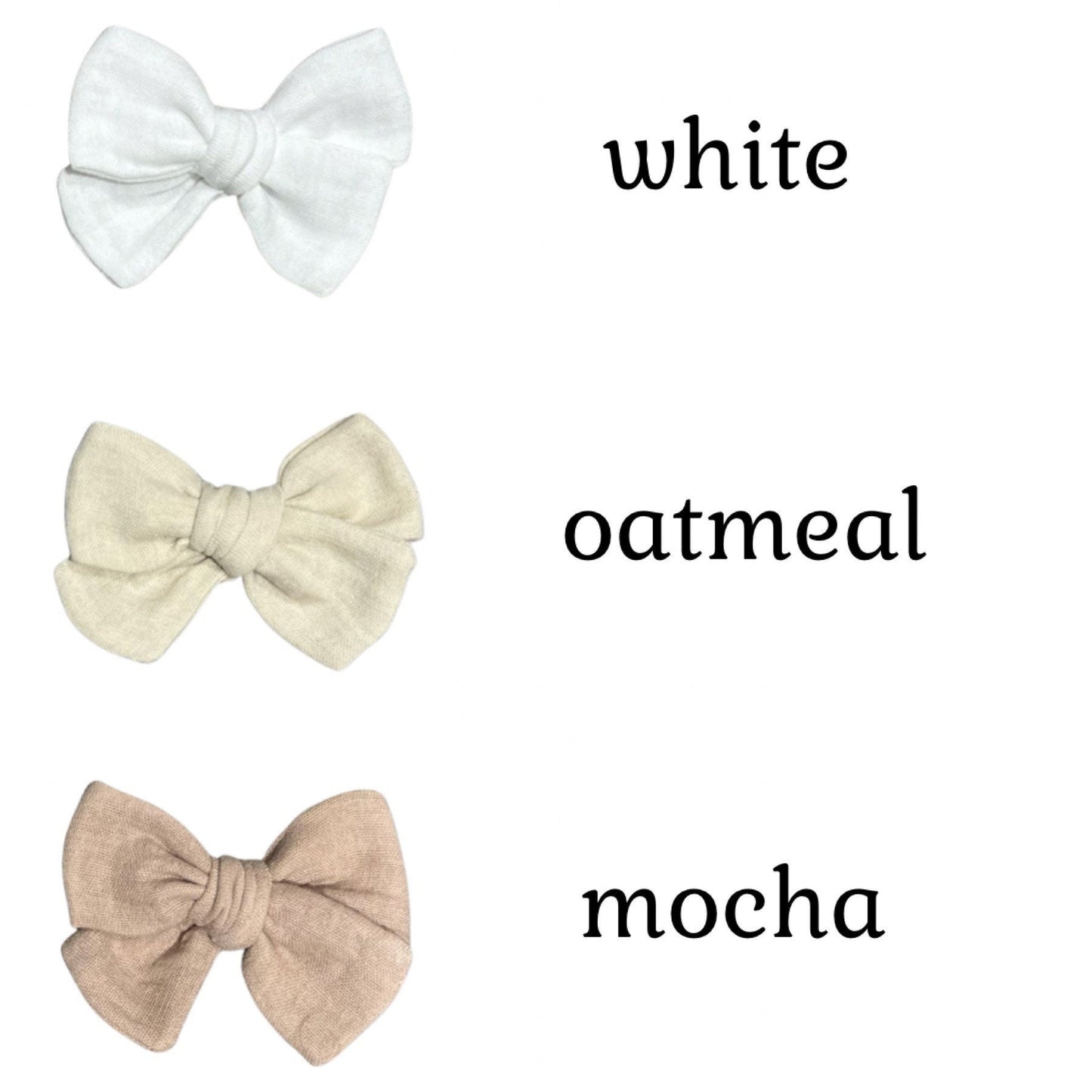 Hair Bows, Muslin Hair bows, Solid Colors Bows, Piggy Bows